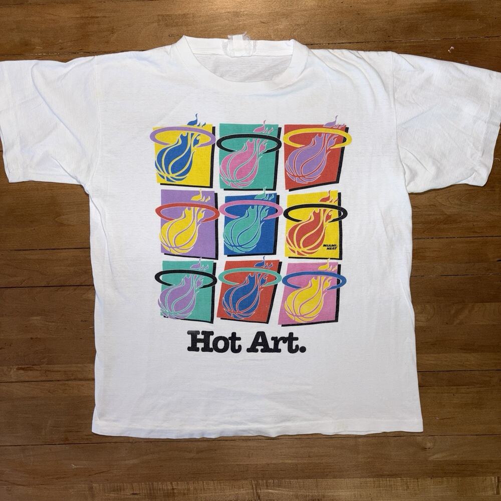 Vintage Miami Heat Graphic T-Shirt Pop Art Basketball Tee Warhol Art Tee 90s